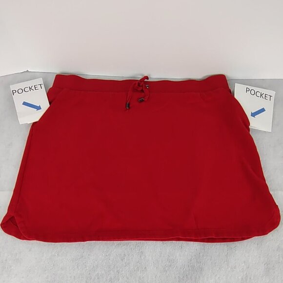 Croft & Barrow Red 100% Cotton Skort w/ Drawstring Waist Pockets Size XL - Picture 3 of 9